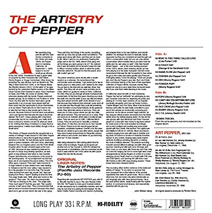 Artistry Of Pepper [Import] (180 Gram Vinyl, Limited Edition, Remastered) (Vinyl)