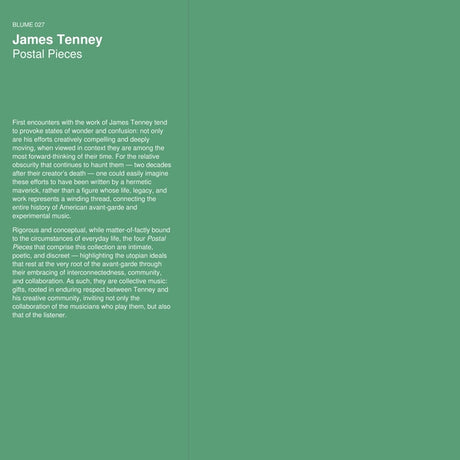 James Tenney - Postal Pieces [Vinyl]