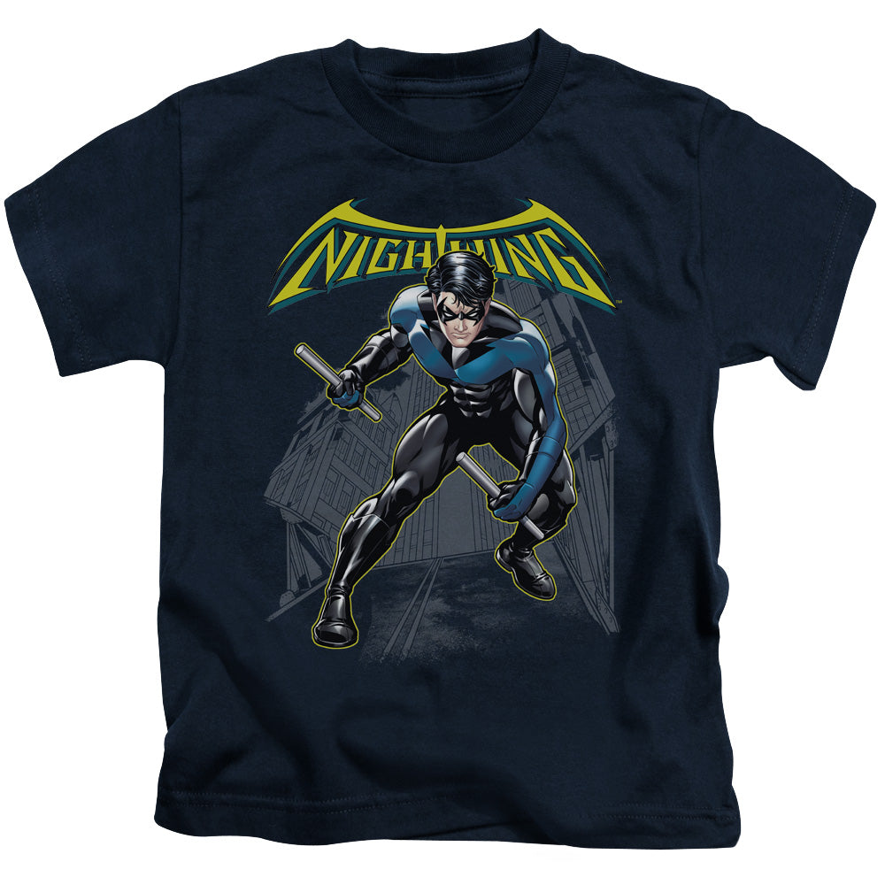 Batman Nightwing Juvenile Kids Youth T Shirt Navy Blue Officially Licensed
