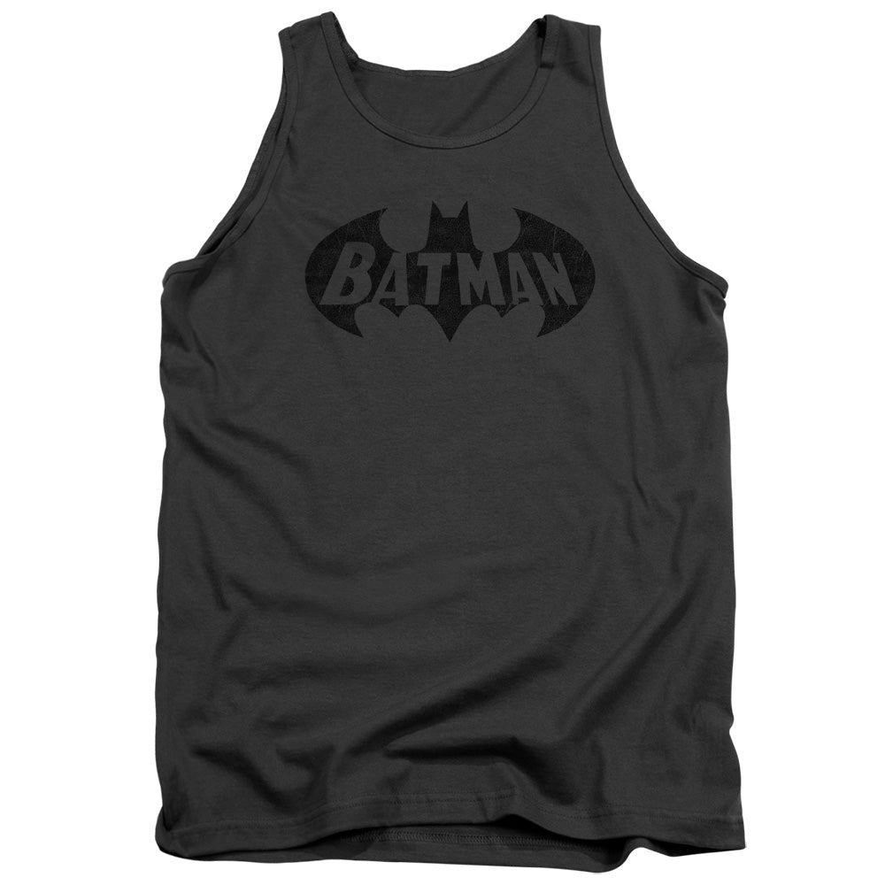 Batman Crackle Bat Mens Tank Top Shirt Charcoal Officially Licensed