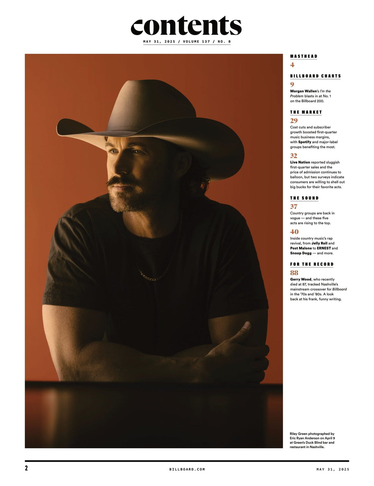 Billboard - 25.05.31 Edition: Country Power Players, Chris Stapleton, Riley Green, Ella Langley, Morgan Wallen's New Album,  Country Music’s Rap Revival, Concert Ticket Price Intel, Top Tours & More!