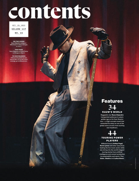 Billboard - 25.10.25 Edition: The Touring Issue, The Remarkable Rebound Of Rauw Alejandro, Taylor Swift's Record-Breaking Album, The Promoter Behind Iconic Tours, AI-Generated Tracks & More!