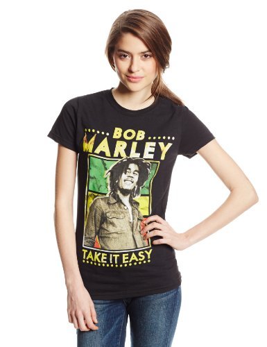 Bob Marley Bob Marley Take It Easy Juniors T-Shirt, Black, Small [T-Shirt]