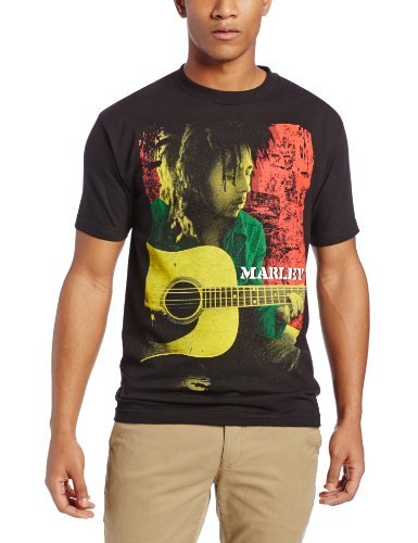 Bob Marley Zion Rootswear Men'S Bob Marley Colored Pose T-Shirt, Black, X-Large [T-Shirt]