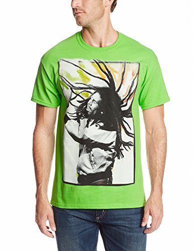 Bob Marley Zion Rootswear Men'S Bob Marley Flying Dreads (Lime) T-Shirt, Green, Medium [T-Shirt]