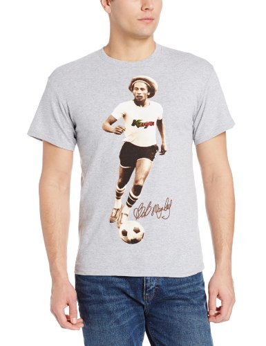 Bob Marley Zion Rootswear Men'S Bob Marley Kaya Soccer T-Shirt, Light Gray, Small [T-Shirt]