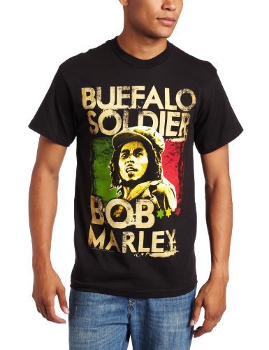 Bob Marley Zion Rootswear Men'S Marley Buffalo Soldier T-Shirt, Black, Large [T-Shirt]