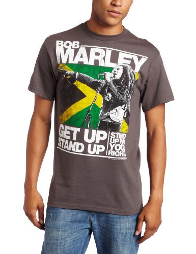 Bob Marley Zion Rootswear Men'S Marley Get Up Stand Up T-Shirt,Charcoal,Medium [T-Shirt]