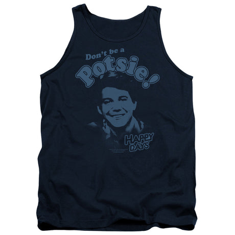 Happy Days Dont Be A Potsy Mens Tank Top Shirt Navy Officially Licensed