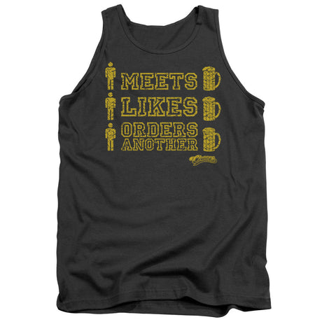 Cheers Man Meets Beer Mens Tank Top Shirt Charcoal Officially Licensed