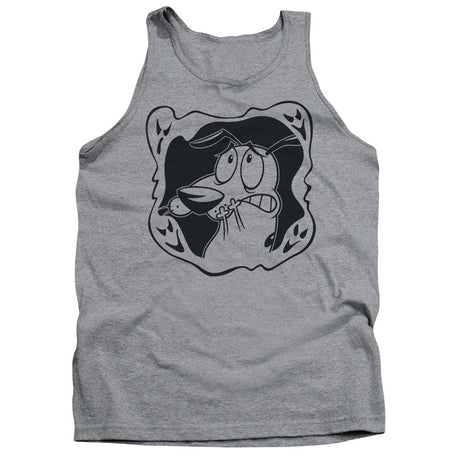 Courage The Cowardly Dog Ghost Frame Mens Tank Top Shirt Athletic Heather Officially Licensed