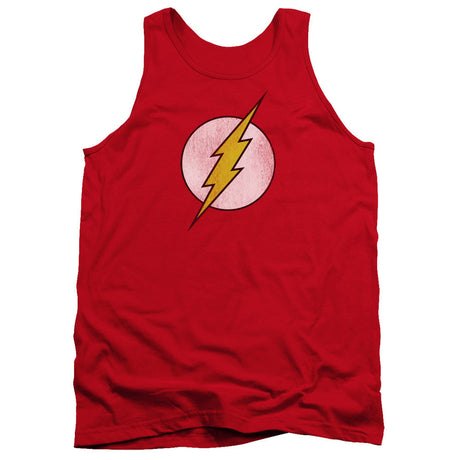 Dc Flash Flash Logo Distressed Mens Tank Top Shirt Red Officially Licensed