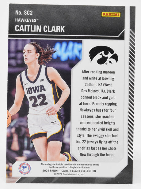 Caitlin Clark School Colors WNBA Basketball Card Panini Donruss 2024 SC2