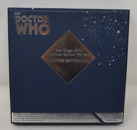Doctor Who Pin Set Tardis Dalek Cyberman K-9 SDCC 2014 LTD 300 New