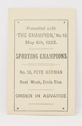 Pete Herman #15 Sporting Champions Boxer Boxing Card 1922 1923