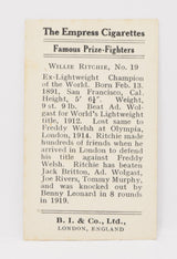 Willie Ritchie #19 Empress Burstein Isaacs Famous Prize Fighters Boxing Boxer Card 1923