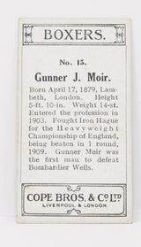 Gunner Moir #15 Cope Bros Co Boxer Boxing Trading Card 1915