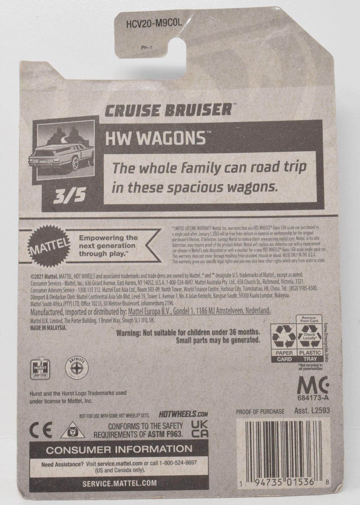 Hot Wheels Cruiser Bruiser HW Wagons DieCast Car 3/5 201 New