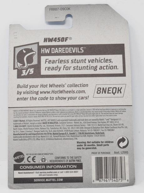 Hot Wheels HW450F HW DareDevils DieCast bike  New 3/5