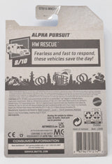 Hot Wheels Alpha Pursuit HW Rescue Diecast Car White 8/10 238 New