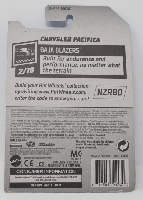 Hot Wheels Chrysler PacificaBaja Blazers 2/10 51 DieCast Car New