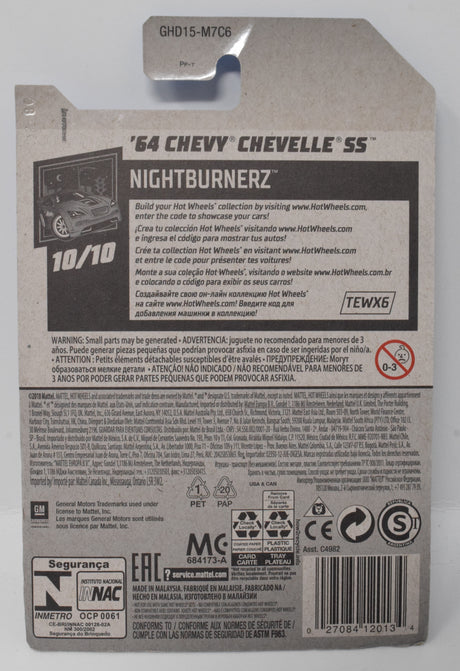 Hot Wheels 64 Chevy Chevelle SS NightBurnerz 10/10 247 Blue DieCast Car New