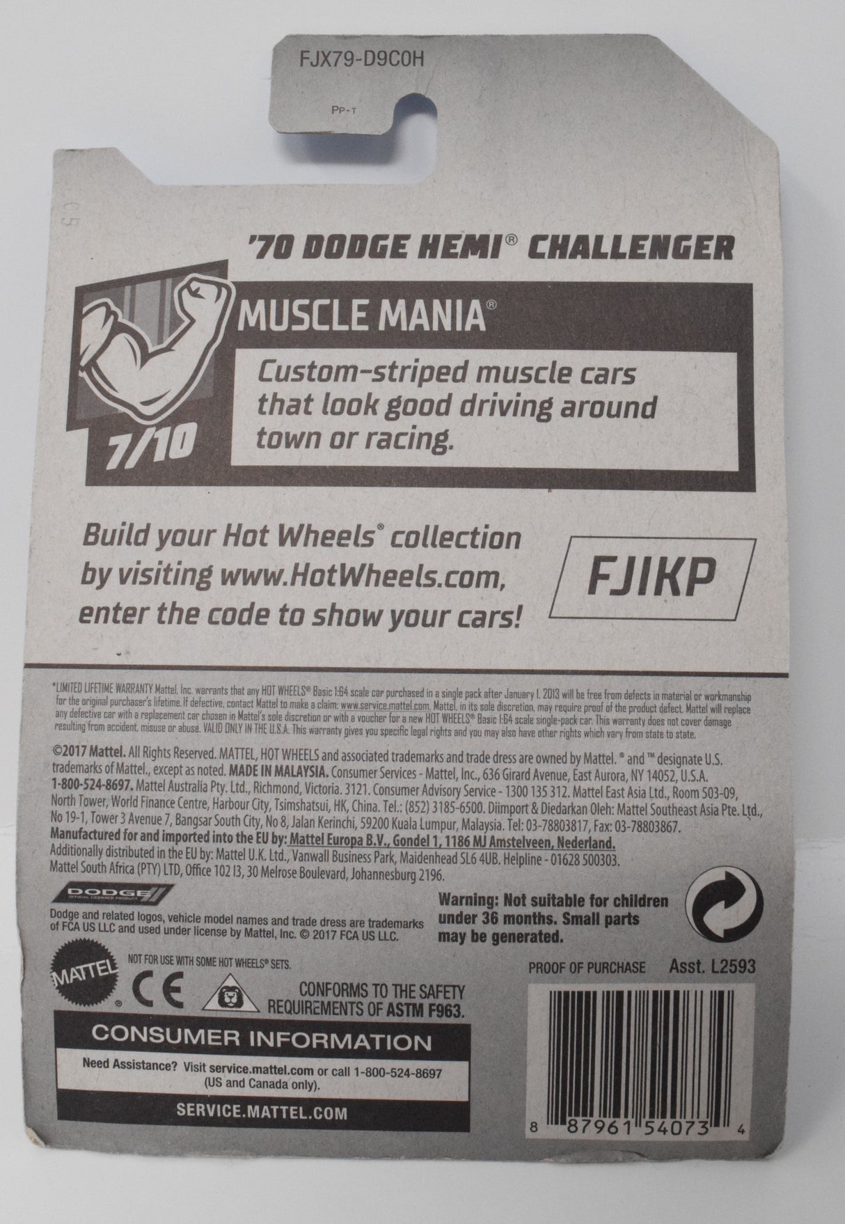 Hot Wheels 70 Dodge Hemi Challenger Muscle Mania Red 7/10 189 DieCast Car New