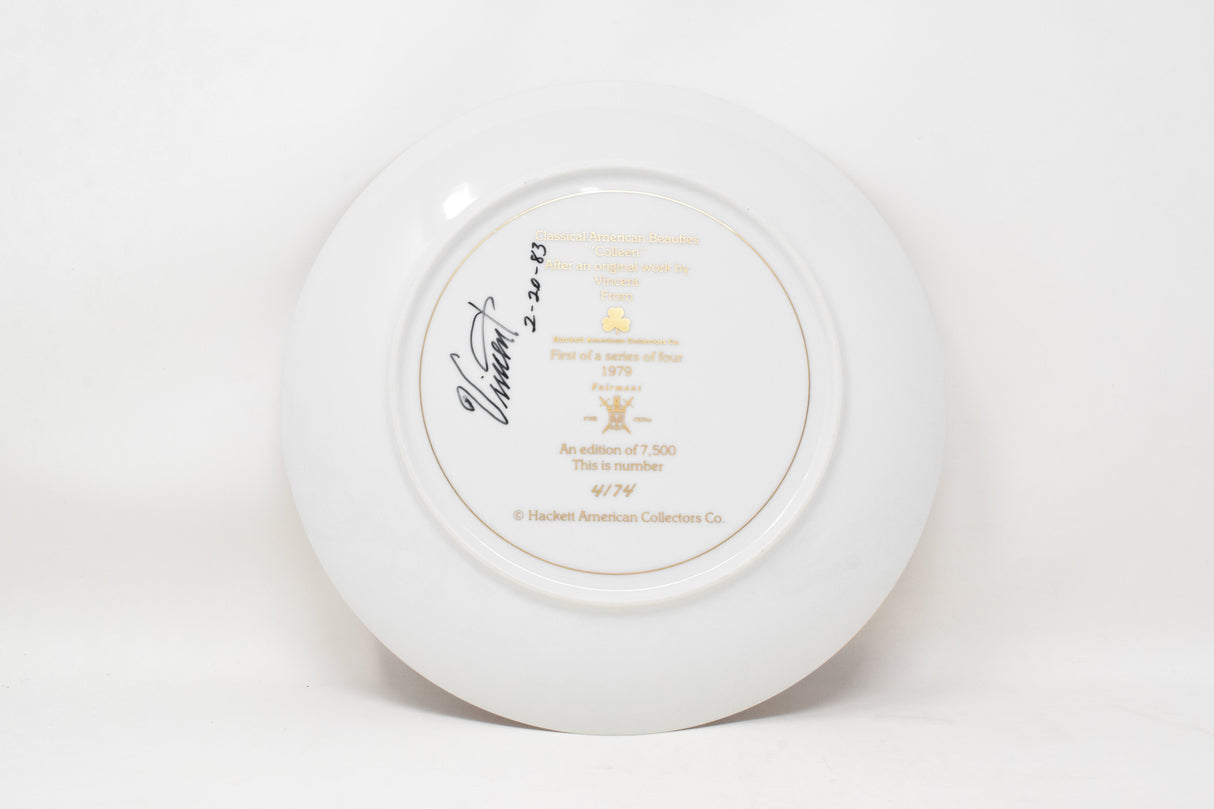 Vincent Classical American Beauties Colleen Collector Plate 1979