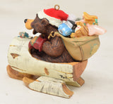 Hallmark Keepsake Ornament Nick Christopher Bear Sledding Into Christmas Tree 2007 NIB