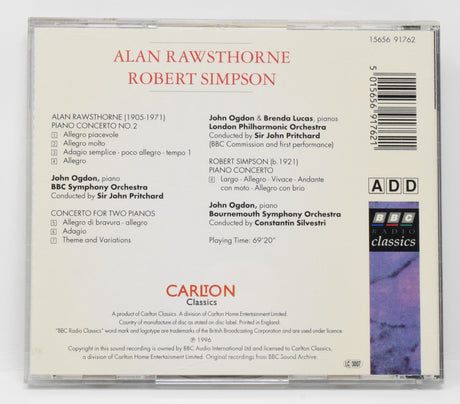 Alan Rawsthorne Simpson John Ogdon BBC Symphony Piano Concerto No 2 CD