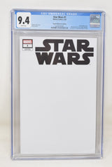 Star Wars 1 Marvel 2020 CGC 9.4 Thor Error Blank Miswrap Variant