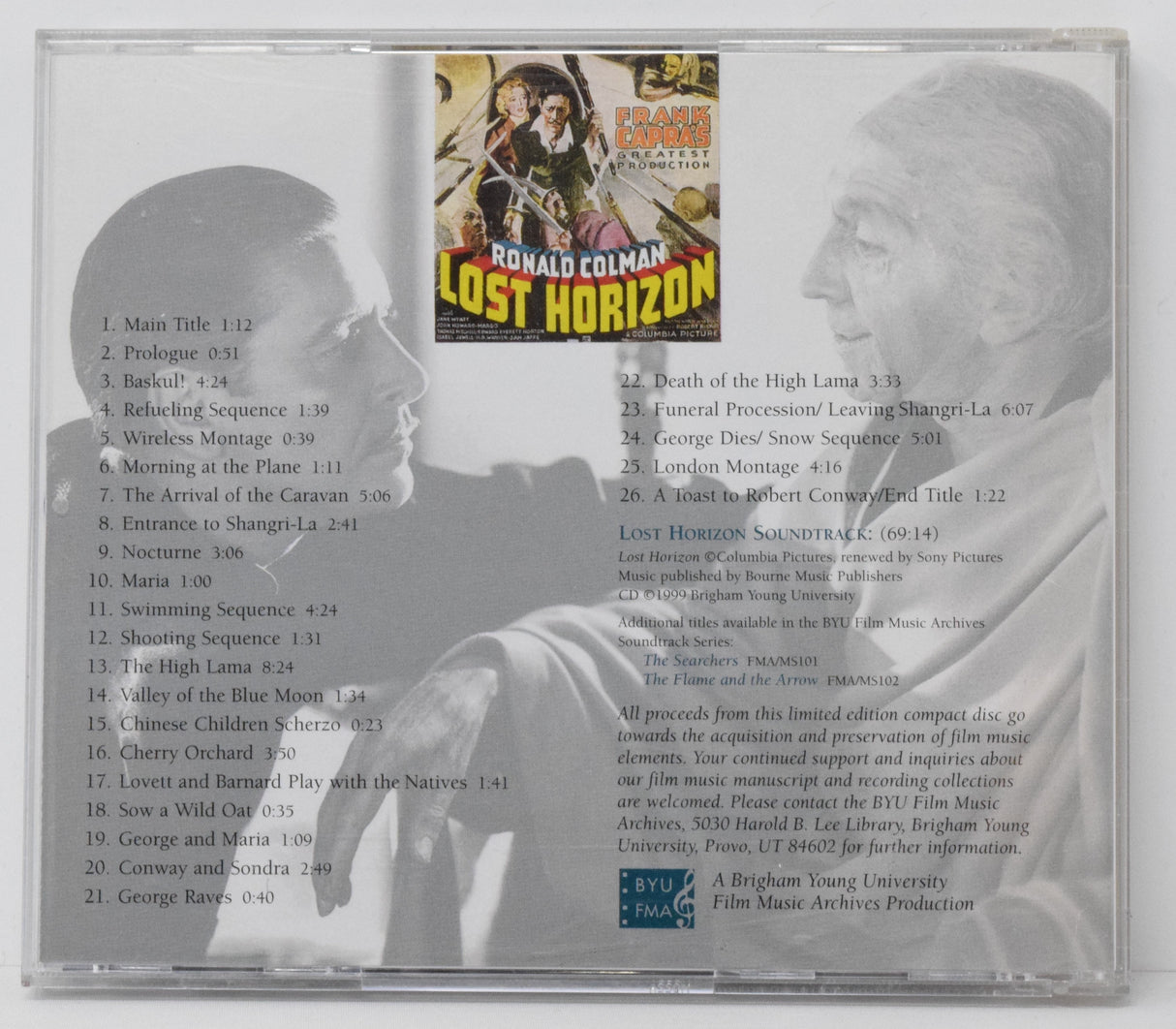 Lost Horizon Soundtrack CD Dimitri Tiomkin BYU FMA