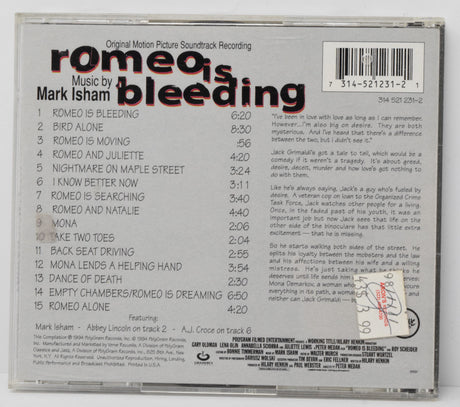 Romeo is Bleeding Soundtrack CD Mark Isham