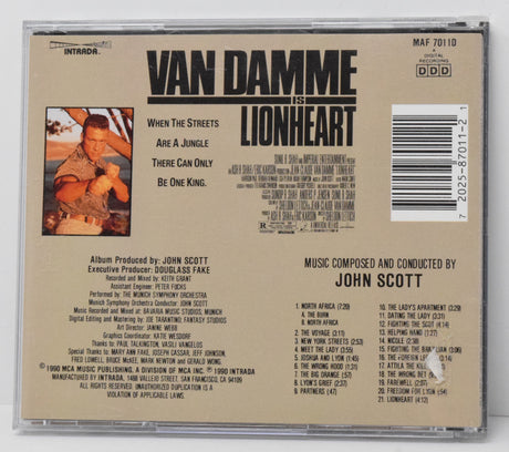 Lionheart Soundtrack CD John Scott Intrada Van Damme