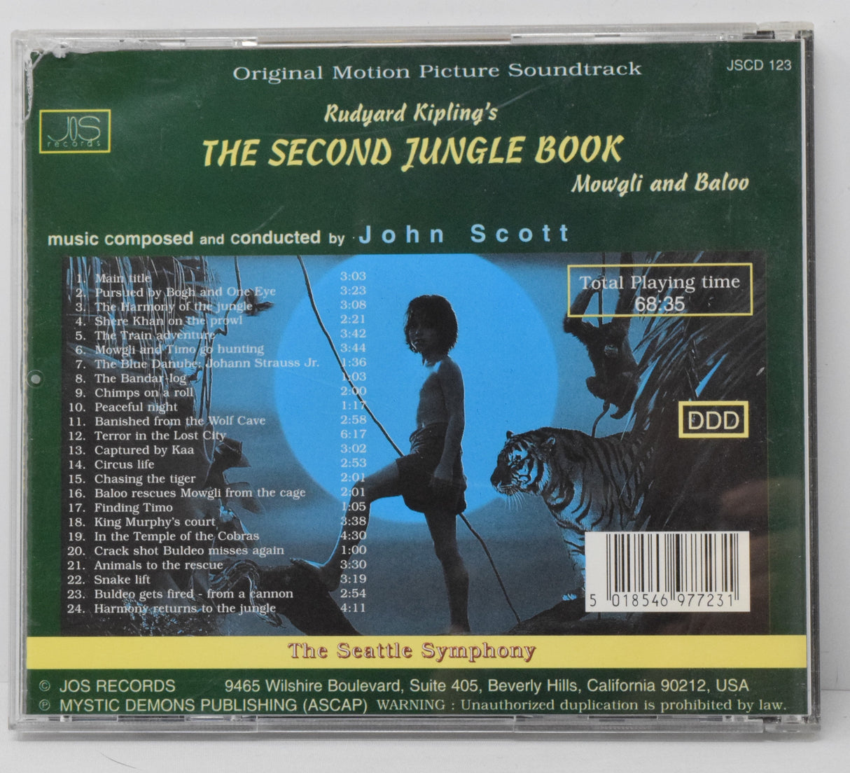 The Second Jungle Book Soundtrack CD John Scott Seattle Symphony JOS