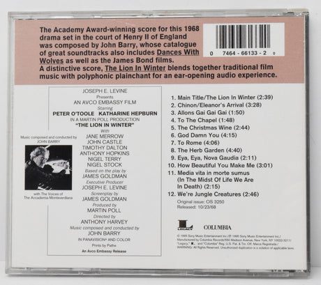 The Lion In Winter Soundtrack CD John Barry Columbia