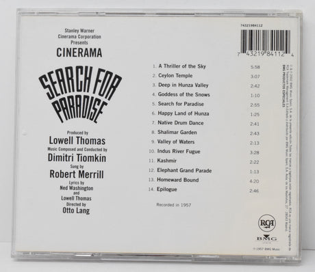 Search For Paradise Soundtrack CD Dimitri Tiomkin RCA