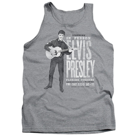 Elvis Presley In Person Mens Tank Top Shirt Athletic Heather Officially Licensed