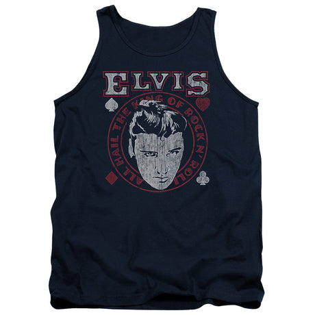 Elvis Presley Hail The King Mens Tank Top Shirt Navy Officially Licensed
