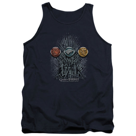 Game Of Thrones For The Throne Sigils Mens Tank Top Shirt Navy Officially Licensed