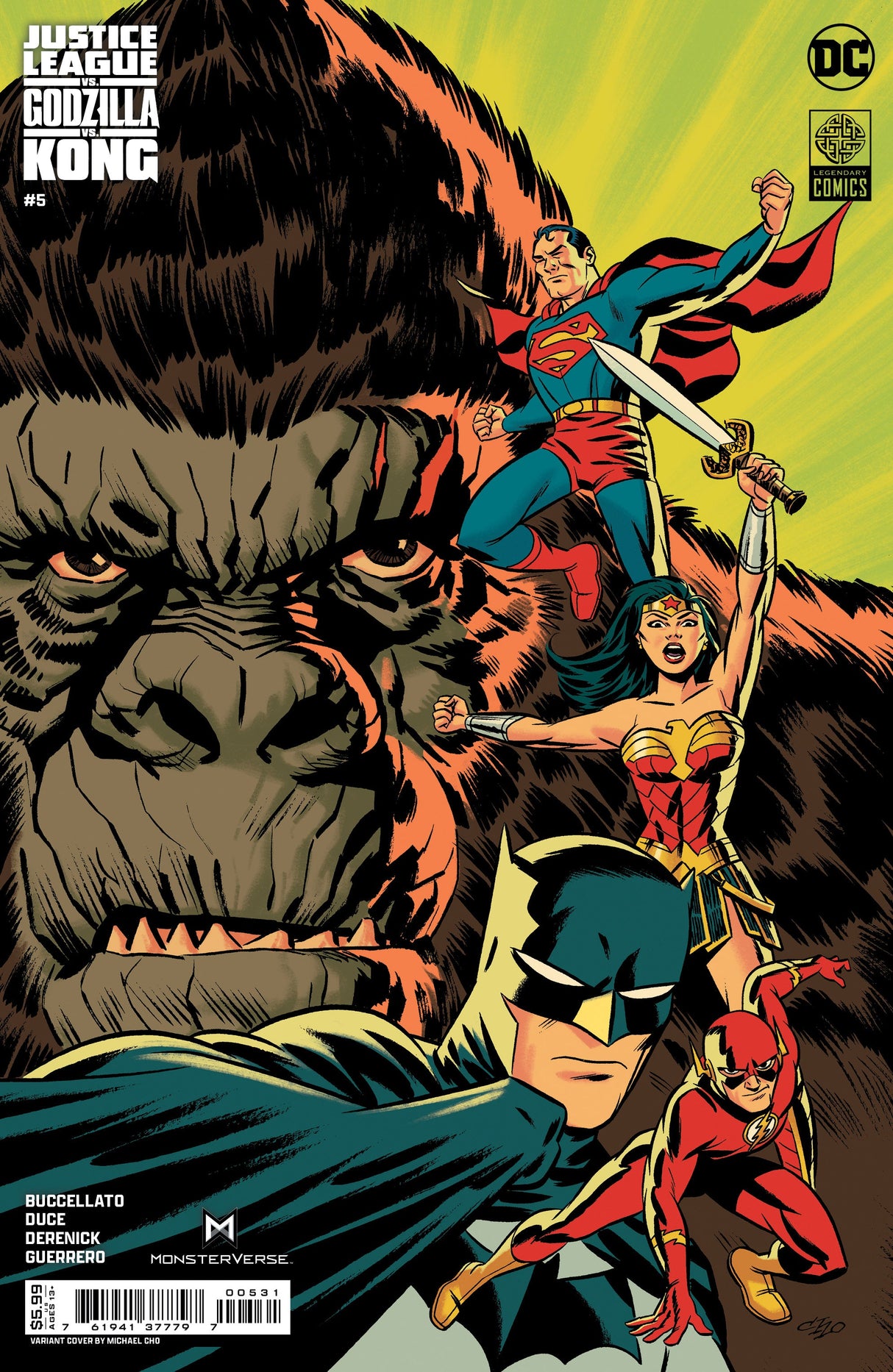 Justice League Vs Godzilla Vs Kong #5 (Of 7) C Michael Cho Card Stock Variant (02/20/2024) Dc