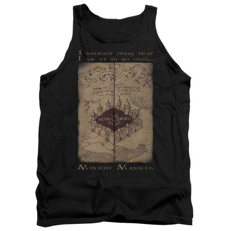Harry Potter Marauders Map Words Mens Tank Top Shirt Black Officially Licensed