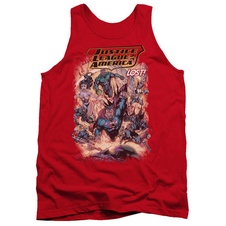 Justice League Lost Mens Tank Top Shirt Red Officially Licensed