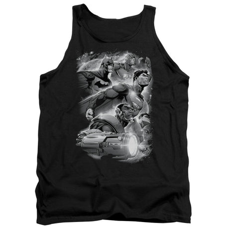 Justice League Atmospheric Mens Tank Top Shirt Black Officially Licensed