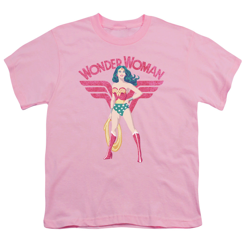Justice League Ww Sparkle Kids Youth T Shirt Pink Officially Licensed