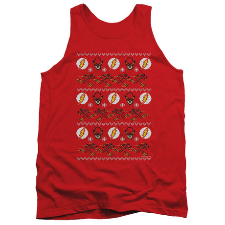 Dc Flash The Flash Ugly Christmas Sweater Mens Tank Top Shirt Red Officially Licensed