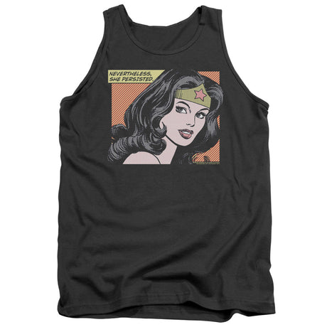 Wonder Woman She Persisted Mens Tank Top Shirt Charcoal Officially Licensed