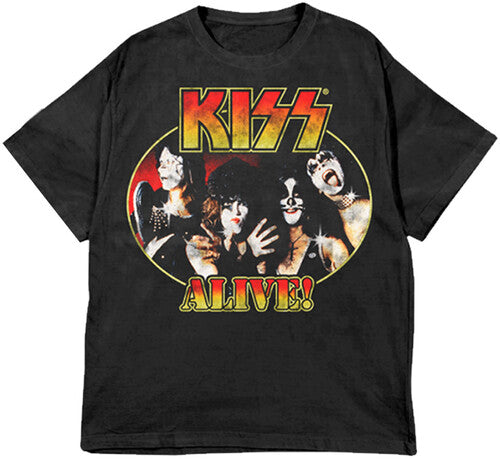Kiss KISS Alive! Portrait Black Unisex Short Sleeve T-shirt 2XL (XX Large Shirt, Black) [T-Shirt]
