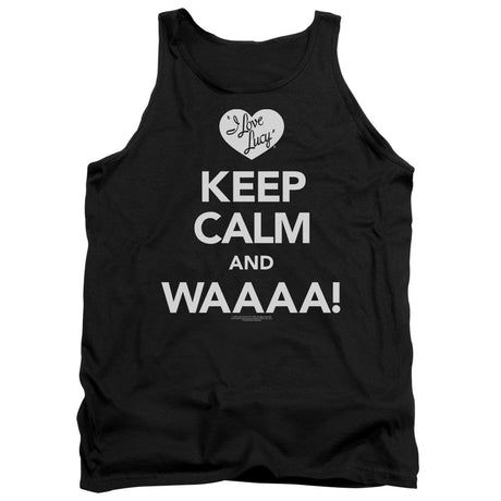 I Love Lucy Keep Calm Waaa Mens Tank Top Shirt Black Officially Licensed