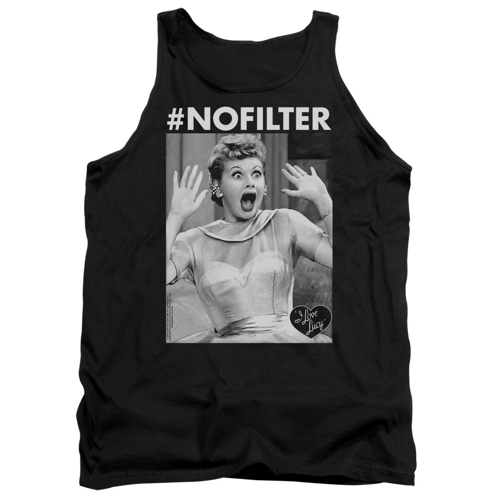 I Love Lucy No Filter Mens Tank Top Shirt Black Officially Licensed